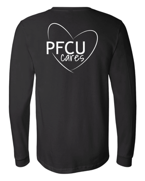 Custom Printed Apparel | PFCU Staff Shop - Adult Unisex Black Long Sleeve - PFCU Cares - PFCU - 19159