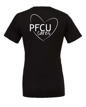 Custom Printed Apparel | PFCU Staff Shop - Adult Unisex Black T-Shirt - PFCU Cares - PFCU - 19159
