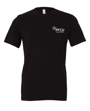 Custom Printed Apparel | PFCU Staff Shop - Adult Unisex Black T-Shirt - PFCU Cares - PFCU - 19159