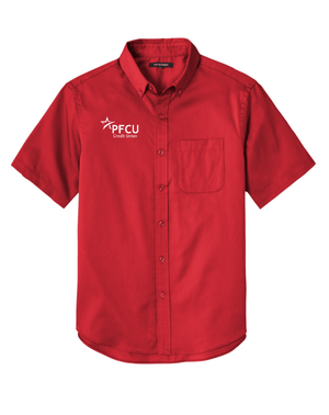 Custom Printed Apparel | PFCU Staff Shop - Adult Unisex Short Sleeve Twill Button Up - PFCU - 19159