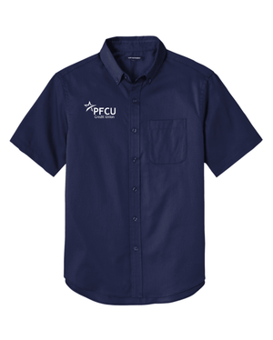 Custom Printed Apparel | PFCU Staff Shop - Adult Unisex Short Sleeve Twill Button Up - PFCU - 19159