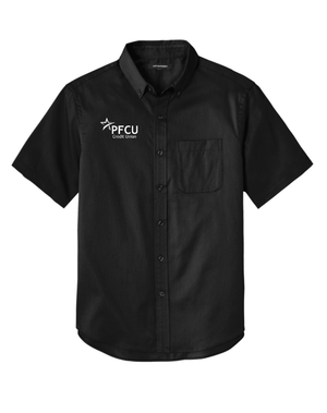 Custom Printed Apparel | PFCU Staff Shop - Adult Unisex Short Sleeve Twill Button Up - PFCU - 19159