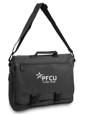 Custom Printed Apparel | PFCU Staff Shop - Black Expandable Briefcase - PFCU Staff Shop F25 - 18474