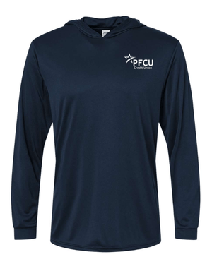 Custom Apparel - Screen Printing - PFCU Staff Shop - Performance Hooded Long Sleeve T-Shirt (Multiple Colors Available) - PFCU Staff Shop - 17266