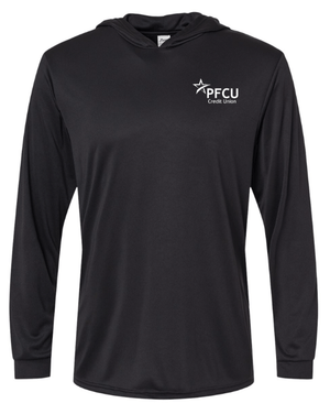 Custom Apparel - Screen Printing - PFCU Staff Shop - Performance Hooded Long Sleeve T-Shirt (Multiple Colors Available) - PFCU Staff Shop - 17266