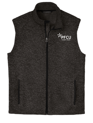 Custom Printed Apparel | PFCU Staff Shop - Unisex Black Fleece Sweater Vest - PFCU Staff Shop F25 - 18474