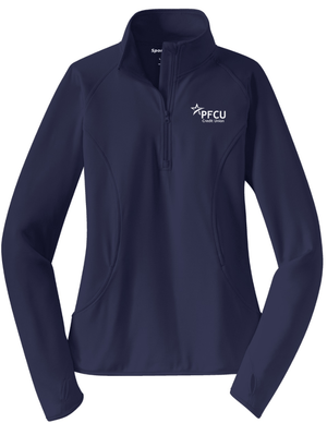 Custom Apparel - Screen Printing - PFCU Staff Shop - Women's Stretch Quarter Zip Pullover (Multiple Colors Available) - PFCU Staff Shop - 17266
