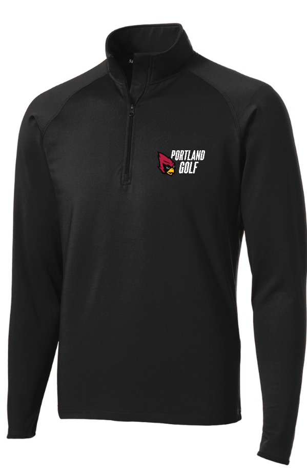 Custom Apparel - Screen Printing - PHS Girl's Golf Apparel - Men's Stretch 1/4 Zip Pullover Black - PHS Girls Golf - 16466
