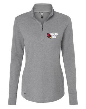 Custom Apparel - Screen Printing - PHS Girl's Golf Apparel - Women's Adidas 3 Stripes 1/4 Zip Sweater Grey - PHS Girls Golf - 16466