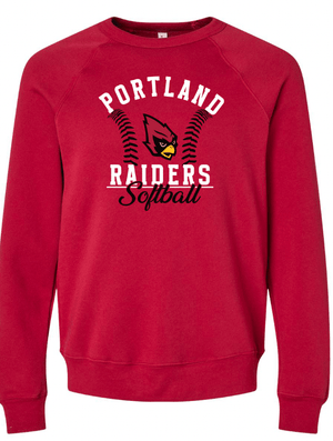 Custom Apparel - Screen Printing - PHS Softball Round 2 - Fleece Crewneck Sweatshirt (Asphalt / Cardinal) - PHS Softball 2 - 17644