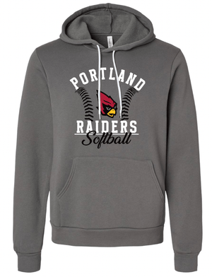 Custom Apparel - Screen Printing - PHS Softball Round 2 - Fleece Pullover Hoodie (Asphalt / Cardinal) - PHS Softball 2 - 17644