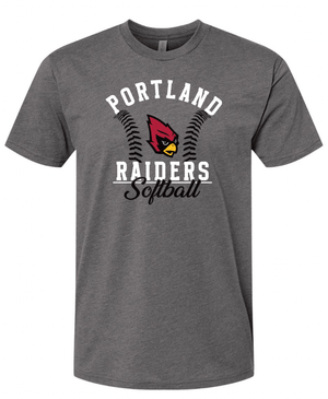 Custom Apparel - Screen Printing - PHS Softball Round 2 - Unisex T-Shirt (Graphite / Cardinal) - PHS Softball 2 - 17644