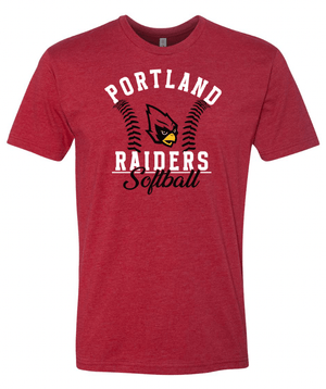 Custom Apparel - Screen Printing - PHS Softball Round 2 - Unisex T-Shirt (Graphite / Cardinal) - PHS Softball 2 - 17644