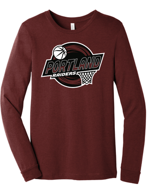 Custom Printed Apparel | PMS Basketball | Adult Unisex Long Sleeve (Cardinal/Black) - PMS Basketball - 18926