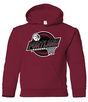 Custom Printed Apparel | PMS Basketball | Youth Hoodie (Cardinal/Black) - PMS Basketball - 18926
