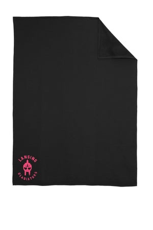 Lansing Gladiators Fall Shop 2026 Blanket Jet Black back view