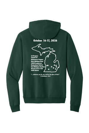 LA Dragons Fall Tournament 2026 Hoodie Dark Green back view