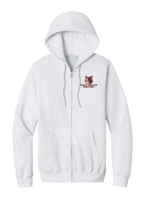 Okemos Special Education Apparel Zip Up Hoodie Ash front view