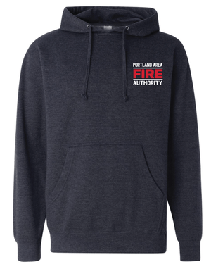 Custom Printed Apparel | Portland Area Fire Authority Fall 2025 - Adult Hooded Sweatshirt (Charcoal/Navy) - Portland Area Fire Authority Fall 2025 - 18213