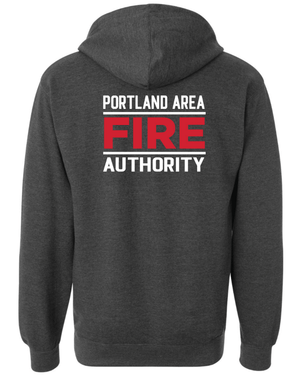 Custom Printed Apparel | Portland Area Fire Authority Fall 2025 - Adult Hooded Sweatshirt (Charcoal/Navy) - Portland Area Fire Authority Fall 2025 - 18213