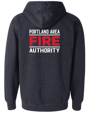 Custom Printed Apparel | Portland Area Fire Authority Fall 2025 - Adult Hooded Sweatshirt (Charcoal/Navy) - Portland Area Fire Authority Fall 2025 - 18213