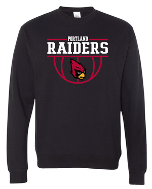 Custom Printed Apparel | Portland Basketball 2025 | Adult Unisex Fleece Crewneck "Front Design" (Black/Grey) - Portland Basketball 25 - 18738
