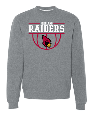 Custom Printed Apparel | Portland Basketball 2025 | Adult Unisex Fleece Crewneck "Front Design" (Black/Grey) - Portland Basketball 25 - 18738