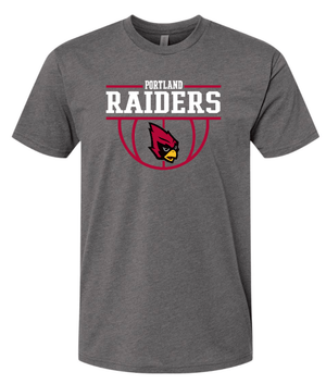 Custom Printed Apparel | Portland Basketball 2025 | Adult Unisex T-Shirt "Front Design" (Black/Grey) - Portland Basketball 25 - 18738