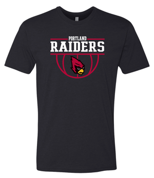 Custom Printed Apparel | Portland Basketball 2025 | Adult Unisex T-Shirt "Front Design" (Black/Grey) - Portland Basketball 25 - 18738