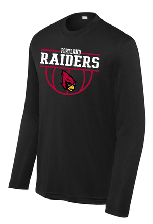 Custom Printed Apparel | Portland Basketball 2025 | Youth Performance Long Sleeve "Front Design" (PERSONALIZATION OPTIONAL) - Portland Basketball 25 - 18738