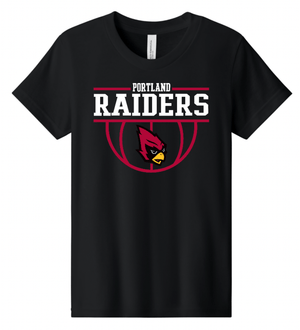 Custom Printed Apparel | Portland Basketball 2025 | Youth T-Shirt "Front Design" (Black/Grey) - Portland Basketball 25 - 18738