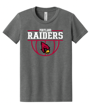 Custom Printed Apparel | Portland Basketball 2025 | Youth T-Shirt "Front Design" (Black/Grey) - Portland Basketball 25 - 18738