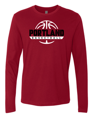 Custom Apparel - Screen Printing - Portland Basketball - Adult Unisex Cotton Long Sleeve - Portland Girls Basketball - 15040