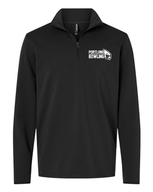 Custom Printed Apparel | Portland Bowling - Adult Unisex 1/4 Zip Pullover (Black/Smoke) - Portland Bowling - 18637