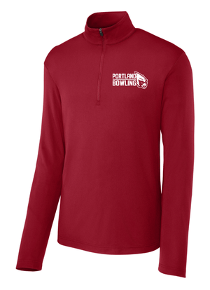 Custom Printed Apparel | Portland Bowling - Adult Unisex Red Performance 1/4 Zip - Portland Bowling - 18637