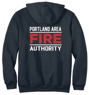Custom Printed Apparel | Portland Fire Authority Fall 2025 - Navy Carhartt Hooded Sweatshirt - Portland Area Fire Authority Fall 2025 - 18213