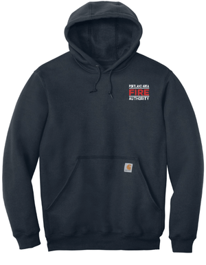 Custom Printed Apparel | Portland Fire Authority Fall 2025 - Navy Carhartt Hooded Sweatshirt - Portland Area Fire Authority Fall 2025 - 18213