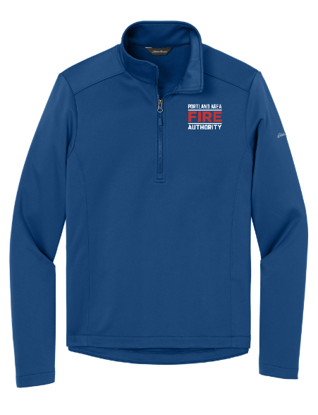 Custom Apparel - Screen Printing - Portland Fire Dept - Eddie Bauer Mid Layer Fleece 1/2 Zip Blue - Portland Fire Dept - 16390