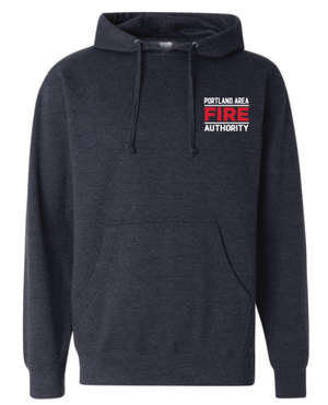 Custom Apparel - Screen Printing - Portland Fire Dept - Midweight Hooded Sweatshirt Navy - Portland Fire Dept - 16390