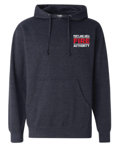 Custom Apparel - Screen Printing - Portland Fire Dept - Midweight Hooded Sweatshirt Navy - Portland Fire Dept - 16390