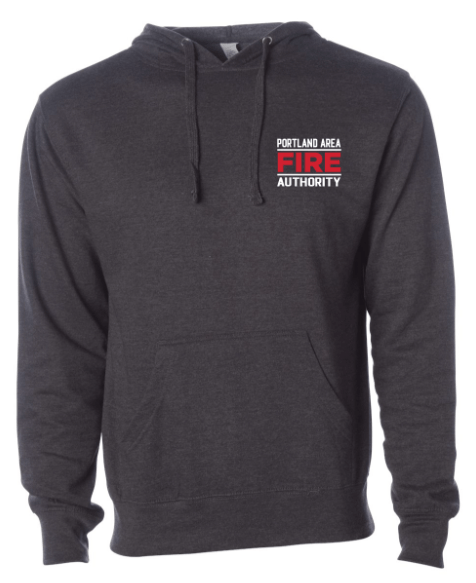 Custom Apparel - Screen Printing - Portland Fire Dept - Midweight Hooded Sweatshirt Navy - Portland Fire Dept - 16390