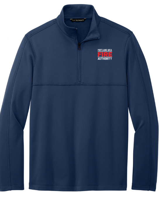 Custom Apparel - Screen Printing - Portland Fire Dept - Smooth Fleece 1/4 Zip Navy - Portland Fire Dept - 16390