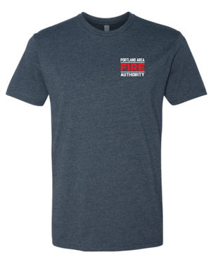 Custom Apparel - Screen Printing - Portland Fire Dept - Unisex Tee Charcoal/ Navy - Portland Fire Dept - 16390