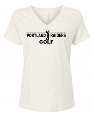 Custom Apparel - Screen Printing - Portland Golf - Womans Relaxed V - Neck T-shirt - Portland Golf - 15549