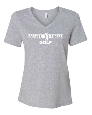 Custom Apparel - Screen Printing - Portland Golf - Womans Relaxed V - Neck T-shirt - Portland Golf - 15549
