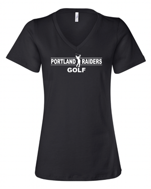 Custom Apparel - Screen Printing - Portland Golf - Womans Relaxed V - Neck T-shirt - Portland Golf - 15549