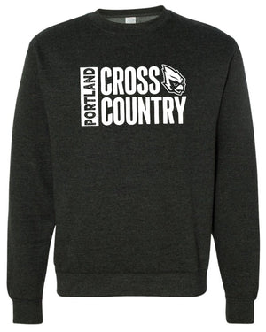 Custom Apparel - Screen Printing - Portland HS Cross Country - Adult Crewneck Sweatshirt Dark Grey - Portland XC Team - 16400