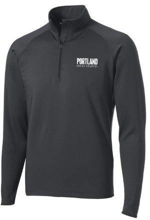 Custom Apparel - Screen Printing - Portland HS Cross Country - Adult Sport Wick Stretch 1/4 Zip Pullover Charcoal Grey - Portland XC Team - 16400