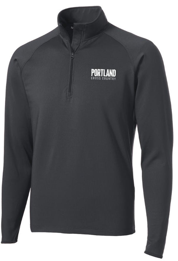 Custom Apparel - Screen Printing - Portland HS Cross Country - Adult Sport Wick Stretch 1/4 Zip Pullover Charcoal Grey - Portland XC Team - 16400