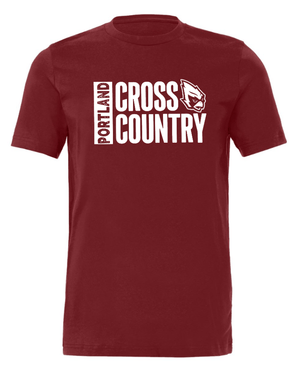 Custom Apparel - Screen Printing - Portland HS Cross Country - Adult unisex T-Shirt Cardinal Black - Portland XC Team - 16400